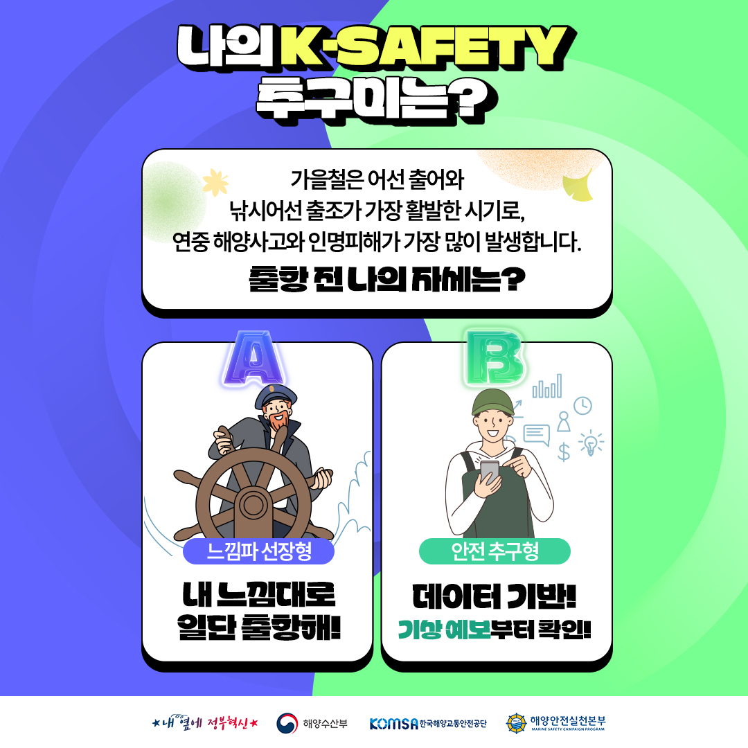 해양안전 밸런스게임 이벤트 - 내 K-세이프티 유형은?